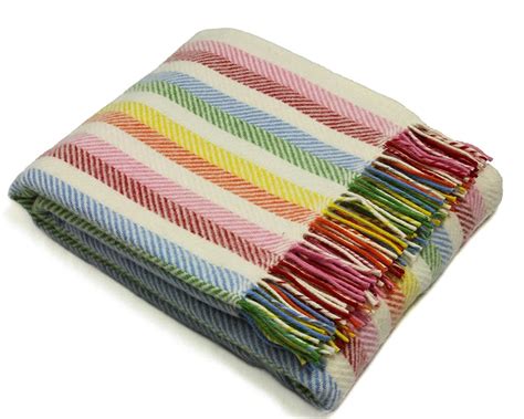 Wool Blanket Online British Made Ts Stripe Pure New