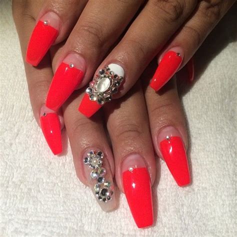 110 Best images about Red coffin nails on Pinterest ... These nails go perfectly matched with your sundress.