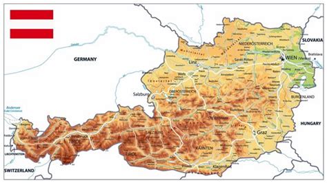 Austria Physical Map Of Relief