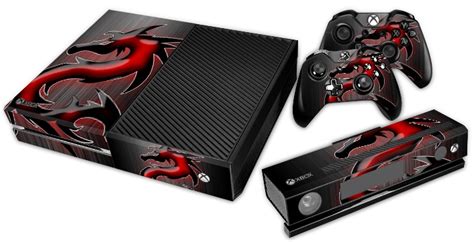 Microsoft Xbox One Skin Red Black Dragon