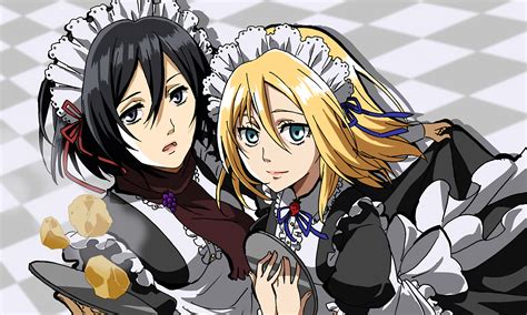 Mikasa And Historia Dress Up As Maids