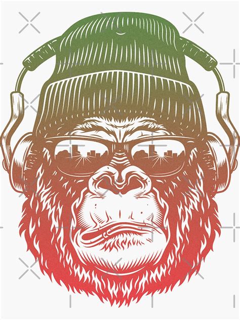 Gorilla Swag Music Stiker Sticker For Sale By Megapic Redbubble