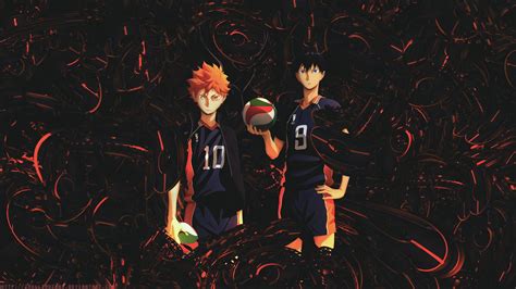 Two Men Volleyball Player Character Illustration Haikyuu Anime Boys