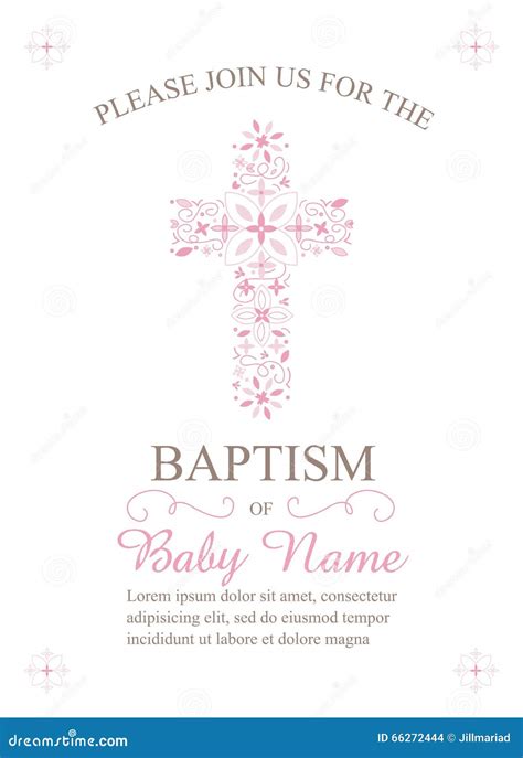 Baptism Christening First Holy Communion Invitation Template With