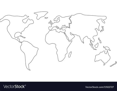 30 x 20 zoll (76,2 cm x 50,8. Simplified world map divided to continents Simple vector ...