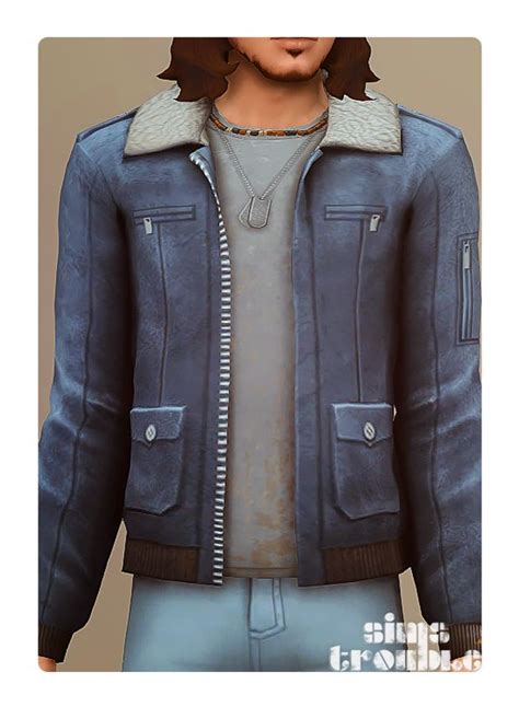 Simstrouble Jacket Aviator Simstrouble On Patreon Sims 4 Male