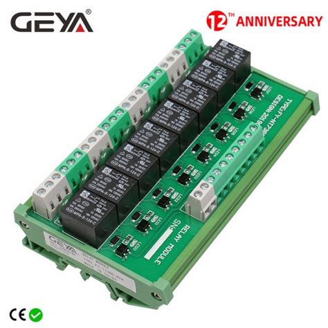 Free Shipping Geya 8 Channel Inter Relay Module 12vacdc 24vacdc Din
