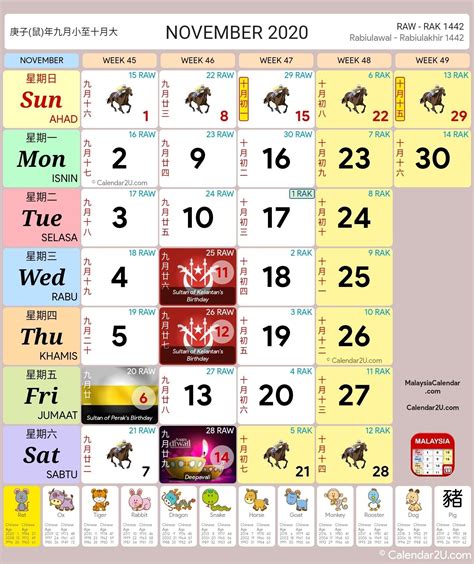Extraordinary Calendar 2020 Malaysia Kuda Calendar 2020 School
