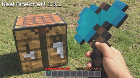Real Life Minecraft How To Make A Diamond Axe Youtube
