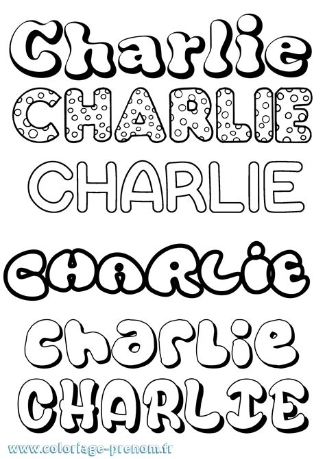 Coloriage Du Prénom Charlie à Imprimer Ou Télécharger Facilement