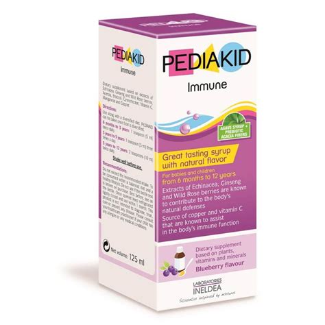 Pediakid Immune Great Tasting Syrup Dietry Supplement Blueberry Flavour