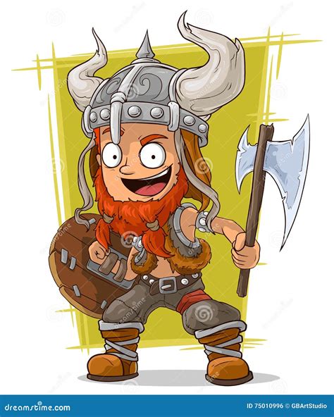 Redhead Viking Scandinavian Warrior Military Man Cartoon Vector