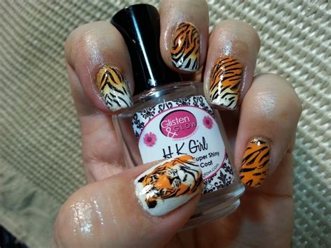 tiger nails nail art by silje bannister nailpolis museum of nail art