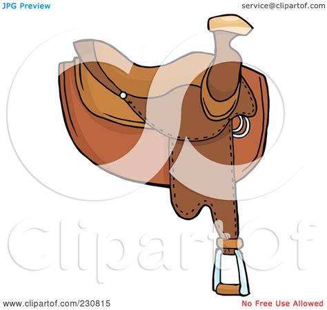 Royalty Free Rf Clipart Illustration Of A Brown Leather Horse Saddle