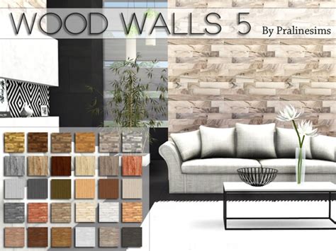 Partner site with sims 4 hairs and cc caboodle. Wood Walls 5 by Pralinesims at TSR » Sims 4 Updates