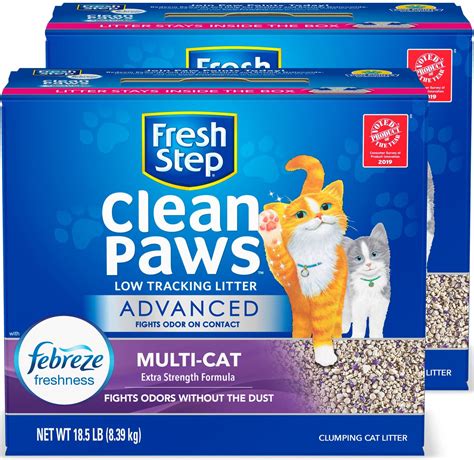 Fresh Step Advanced Clean Paws Multi Cat Litter 185 Lb Box 2 Count
