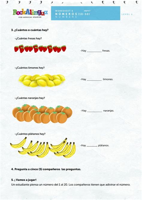 Numbers (1-50) | Rockalingua | Numbers 1-50, Numbers worksheet, Numbers