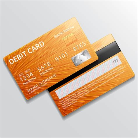 Free Vector Realistic Debit Card Mockup