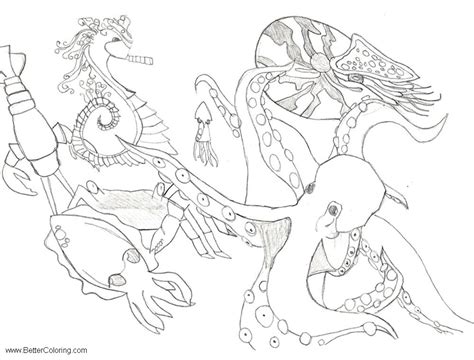 Under The Sea Coloring Pages Sea Life By Cannonproductions