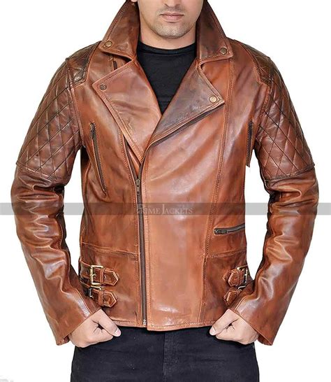 Vintage Brown Benjamin Button Long Biker Leather Jacket Armoured