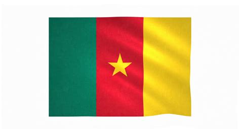 Flag Of Cameroon Waving On White Background Motion Background 0010 Sbv