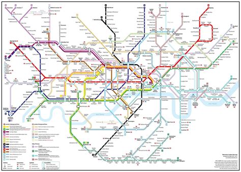 Kunstplakate A0 A1 A2 A3 A4 Sizes Detailed London Underground Tube Map