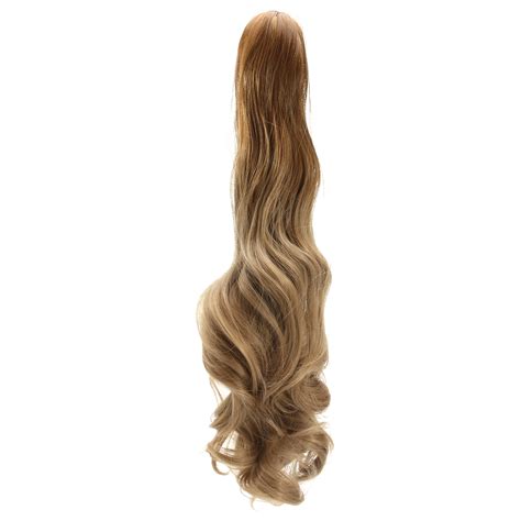 22 Ombre Dip Dye Claw Tail Ponytail Clip Hair Extension Curly Wavy