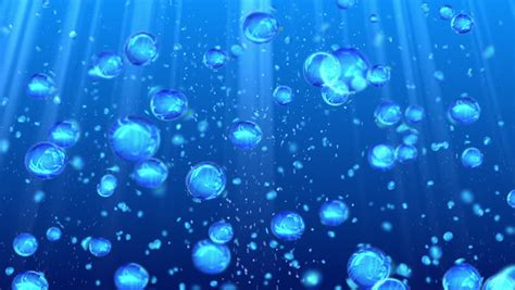 Air Bubbles Are Moved Up Underwater Animation Of Seamless Loop Stock