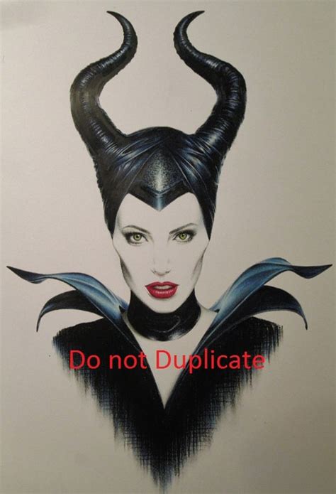 Maleficent Angelina Jolie 11 X 17 Colored Pencil Drawing Print