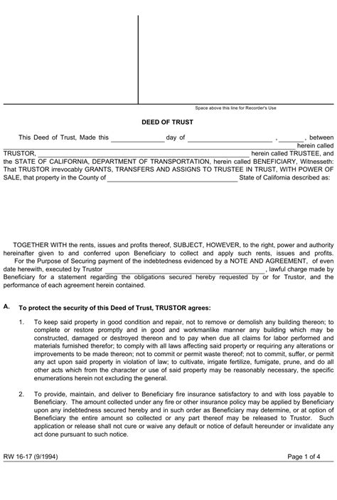 Deed Of Trust California Form Fill Out And Sign Print