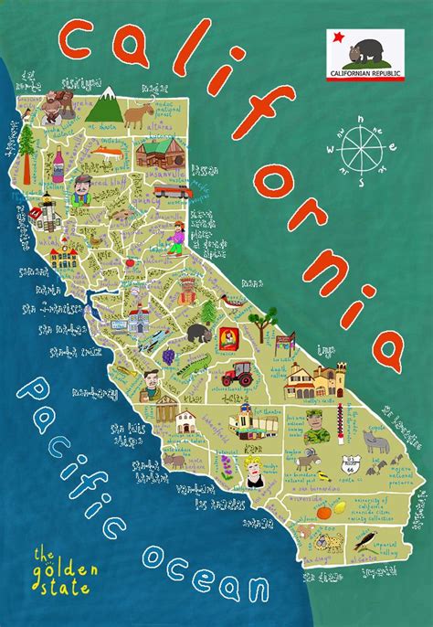 Illustrated Map Of California Illustrated By Childrens Artist Carla