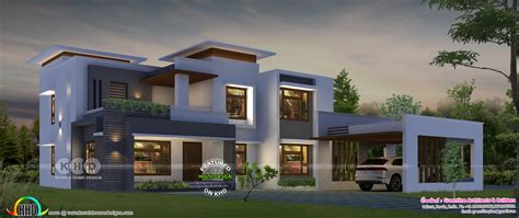 1862 Square Feet 4 Bhk Modern Flat Roof House Plan Kerala Home Design