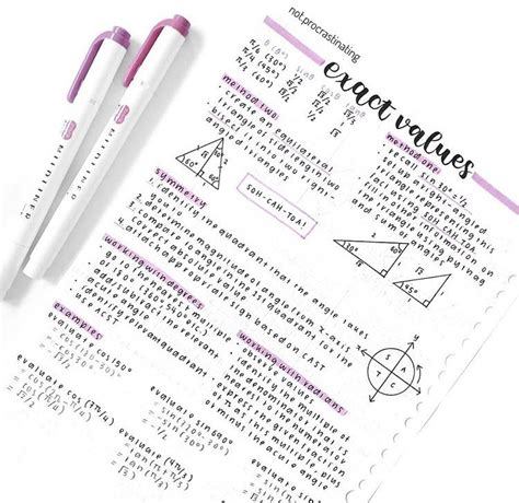 A N G E L C O L O R S 💫 Math Notes School Organization Notes