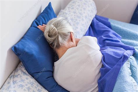 Woman Sleeping In Bed Stock Image C0346609 Science Photo Library