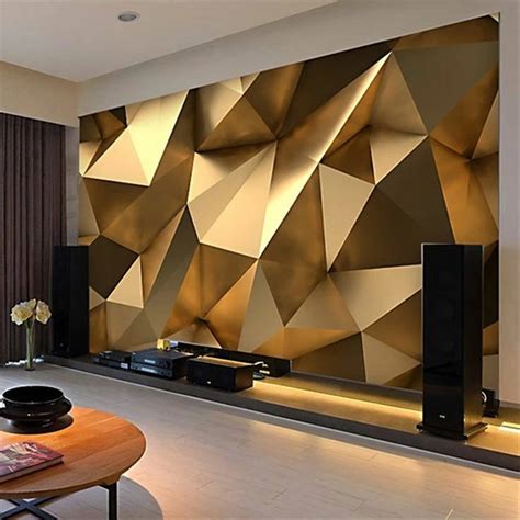 Download Contemporary Modern Gold Polygon Abstract Wall Wallpaper