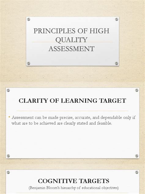 Principles Of High Quality Assessment Presentation Pdf Test
