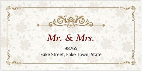 wedding address label templates  ms word formal