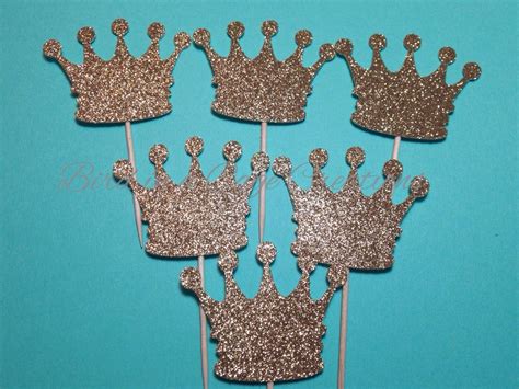Crown Cupcake Toppers Princess Party Princess Decorations Etsy