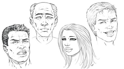 Comic Book Face Sketches By Robert Marzullo By Robertmarzullo On