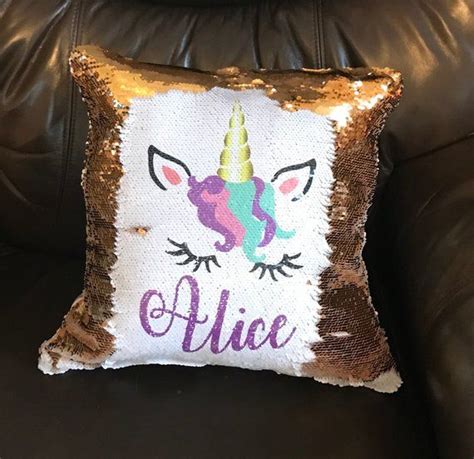 Super Cute Customized Mermaid Sequin Style Unicorn Pillow Perfect