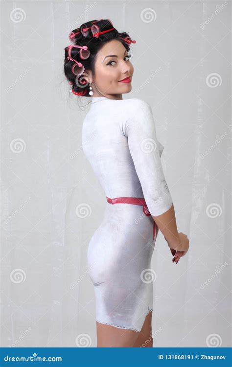Body Painting In The Style Of Pin Up Stock Image Image Of Face Body
