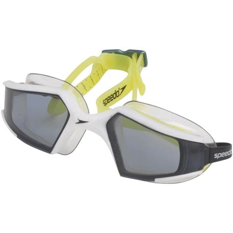 Speedo Mens Aquapulse Max Goggle White Charcoal Lime Monster Sports