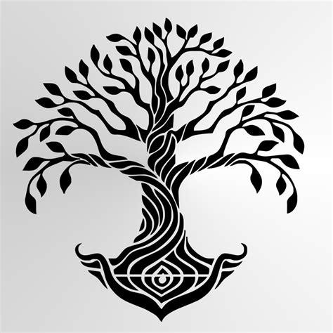 Tree Of Life Reusable Stencil Sizes Roots Oak Mandala Modern Art Treeo
