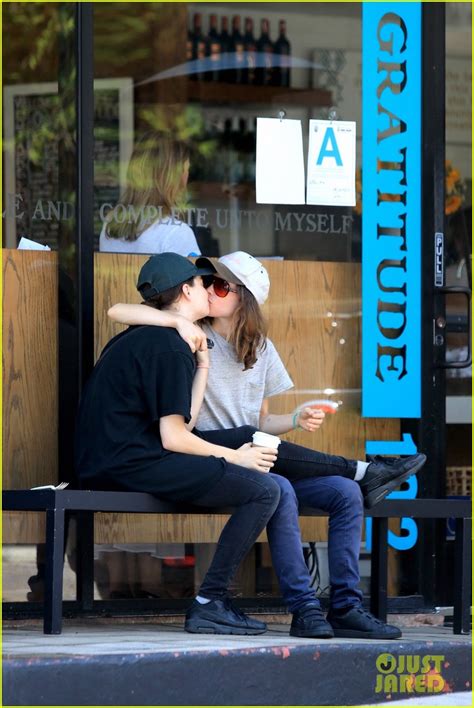 Photo Ellen Page New Girlfriend Emma Portner Share A Kiss Photo Just Jared