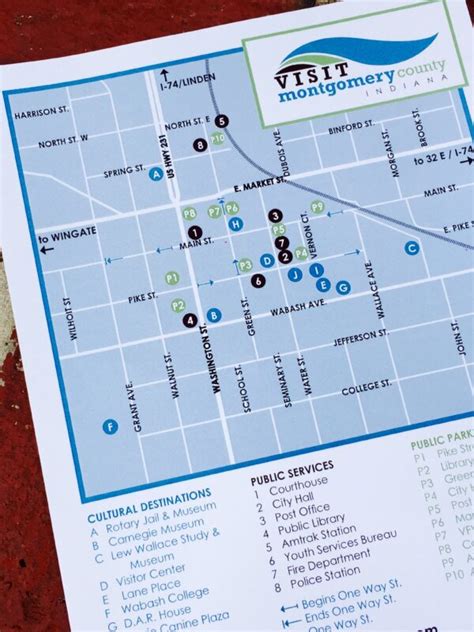 Map Of Downtown Crawfordsville Montgomery County Visitors