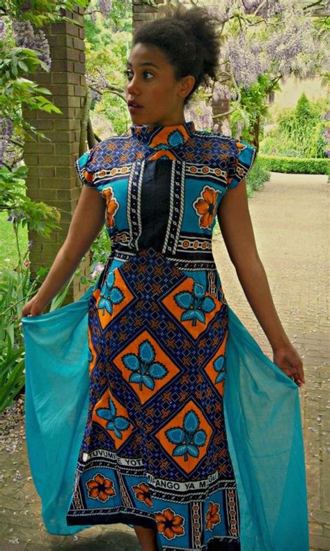 Touch Of Africa Kanga Long Dress Mode Africaine Mode Africaine