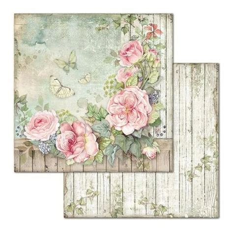 Stamperia 12x12 House Of Roses Cardstock Double Sided Cardstock 12x12