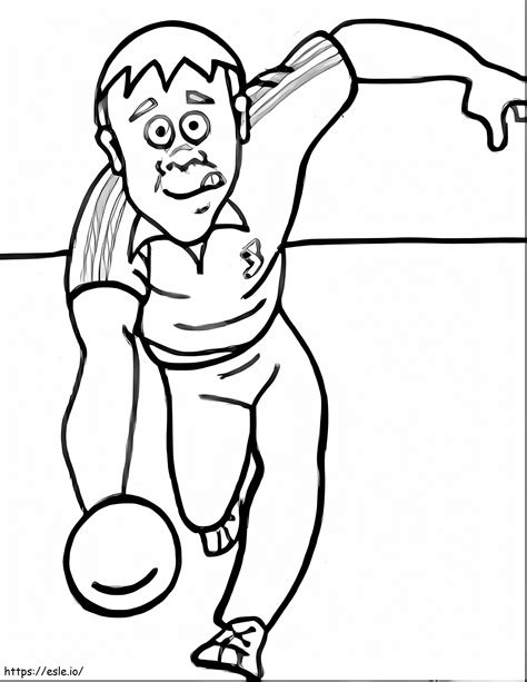 Old Man Playing Bowling Coloring Page