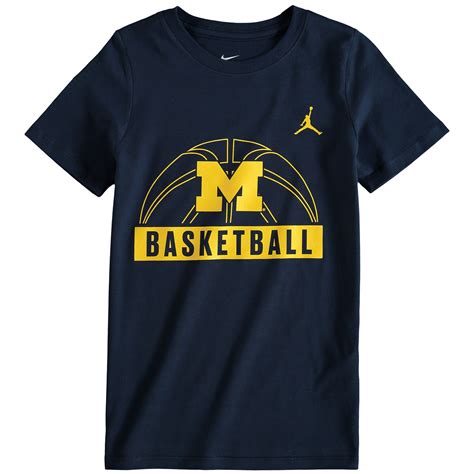 Brand Jordan Michigan Wolverines Preschool Navy Basketball And Logo T Shirt