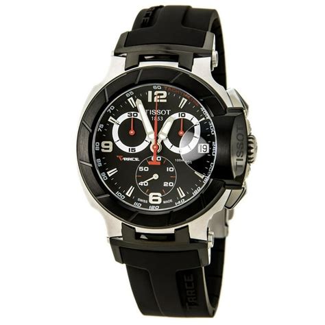 tissot tissot mens t race black quartz chronograph rubber strap watch